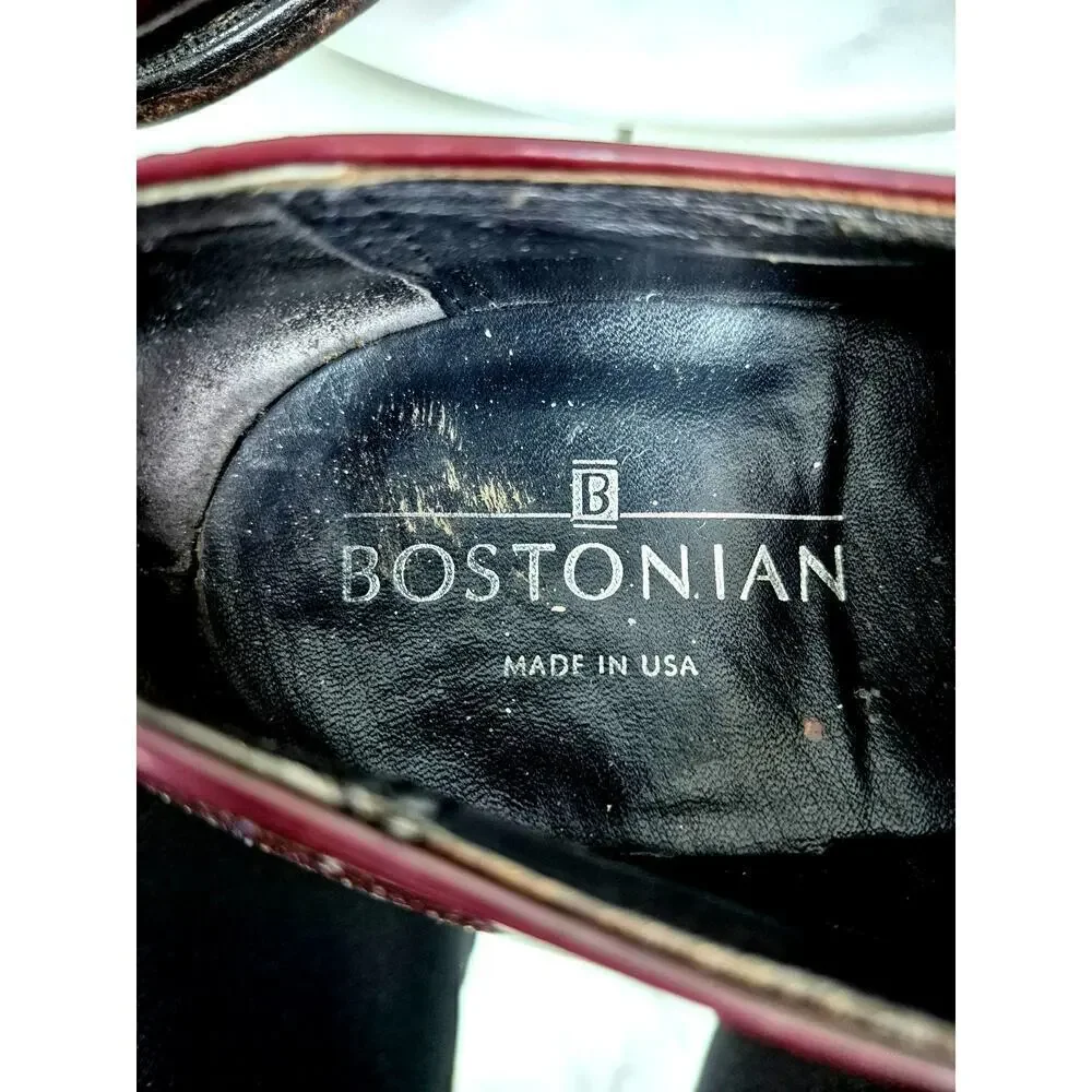 Bostonian  Mens Dress Shoes Made in Italy Burgundy Cap Toe Mens 8.5 women 10